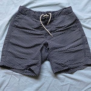 Uniqlo Navy Scale Pattern Swim Trunks